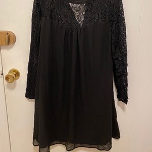 Black lace sleeve dress